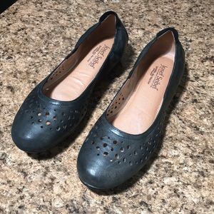 Josef Seibel Black Leather Flats